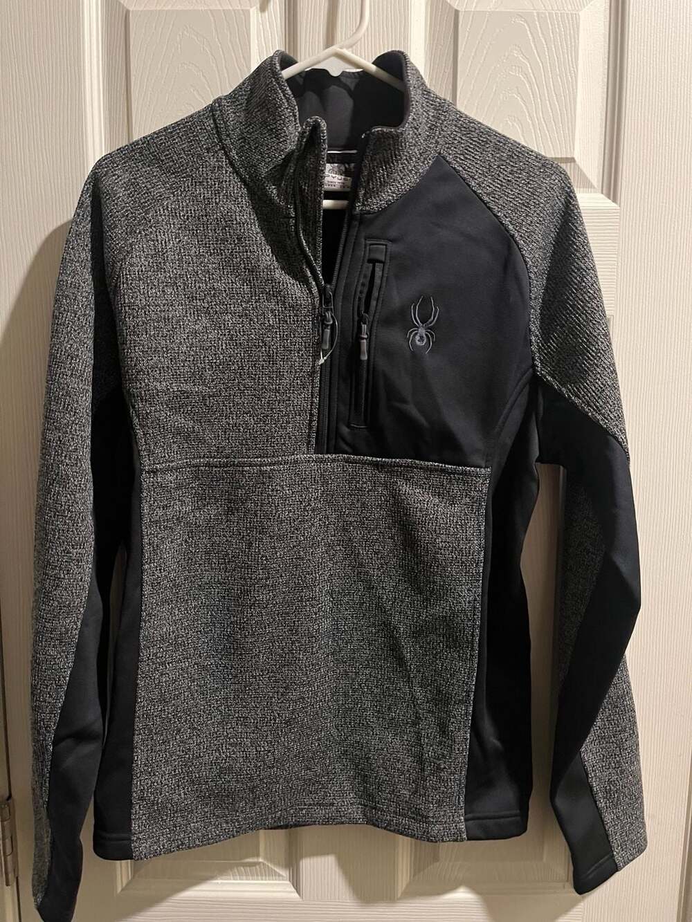 Men's SPYDER Large Pull Over Black 1/4 Zip Jacket